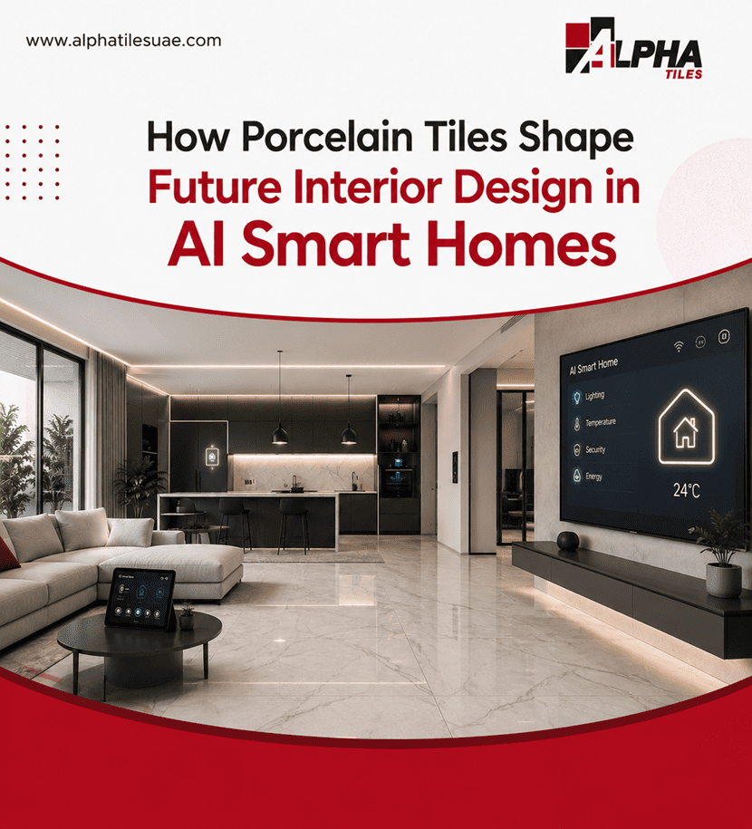 Porcelain tiles in AI smart home